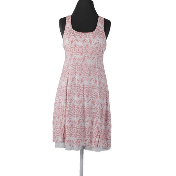 Soybu $56 Amanada Sz S Pink White Racer Back Lined Polyester Rayon Dress - Picture 1 of 15